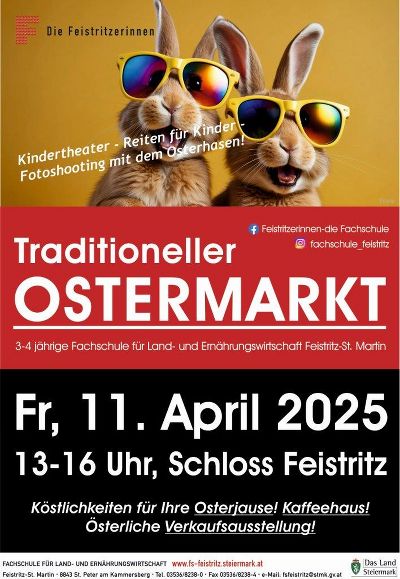 Traditioneller Ostermarkt am 11.04.2025 von 13-16 Uhr